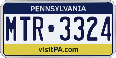 PA license plate MTR3324