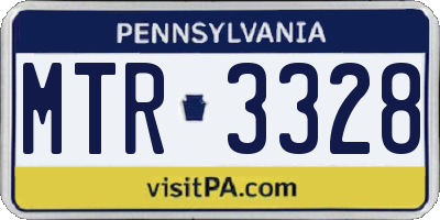 PA license plate MTR3328