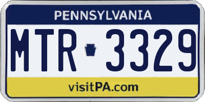 PA license plate MTR3329