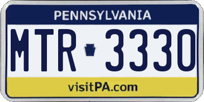 PA license plate MTR3330