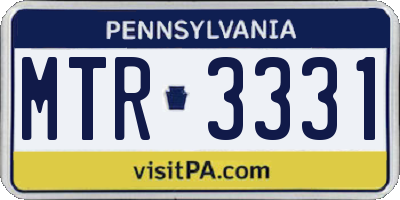 PA license plate MTR3331
