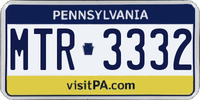 PA license plate MTR3332