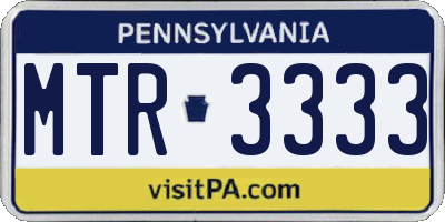 PA license plate MTR3333