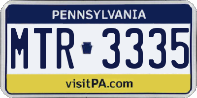 PA license plate MTR3335