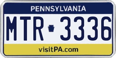PA license plate MTR3336