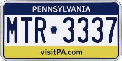 PA license plate MTR3337