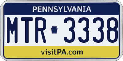 PA license plate MTR3338