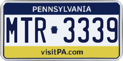 PA license plate MTR3339
