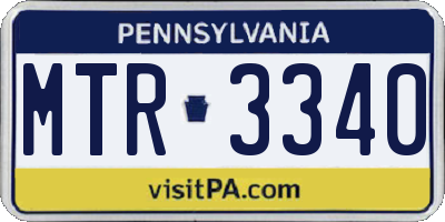 PA license plate MTR3340
