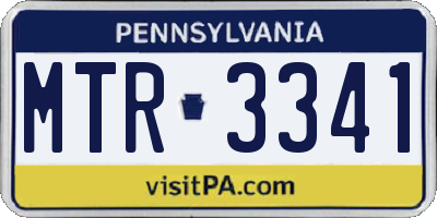 PA license plate MTR3341