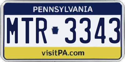 PA license plate MTR3343