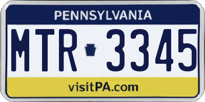 PA license plate MTR3345