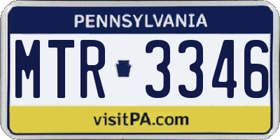 PA license plate MTR3346