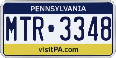 PA license plate MTR3348