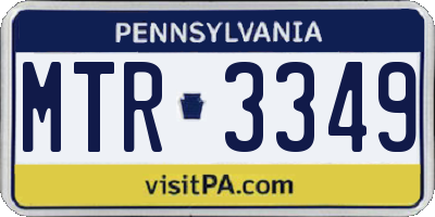PA license plate MTR3349