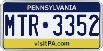 PA license plate MTR3352
