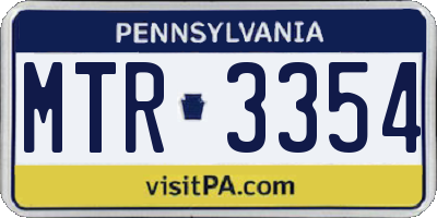 PA license plate MTR3354