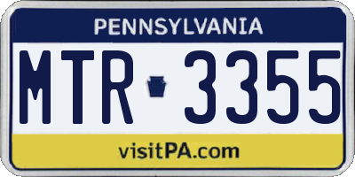 PA license plate MTR3355