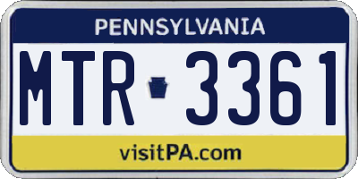 PA license plate MTR3361