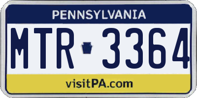 PA license plate MTR3364