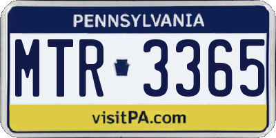 PA license plate MTR3365