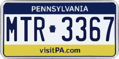 PA license plate MTR3367