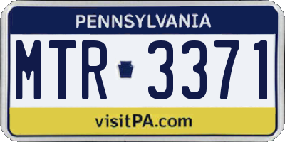 PA license plate MTR3371