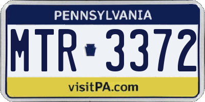 PA license plate MTR3372