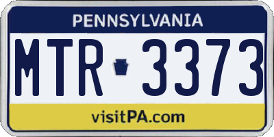 PA license plate MTR3373