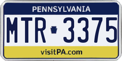 PA license plate MTR3375