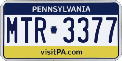 PA license plate MTR3377