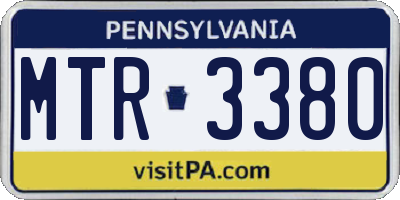 PA license plate MTR3380