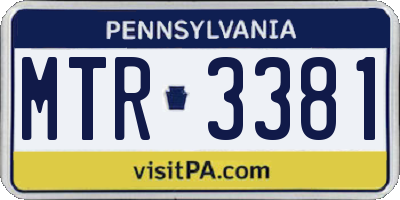 PA license plate MTR3381