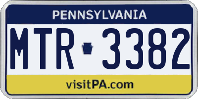 PA license plate MTR3382