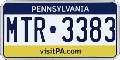 PA license plate MTR3383