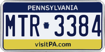 PA license plate MTR3384