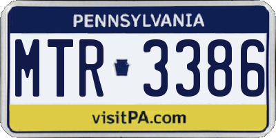PA license plate MTR3386