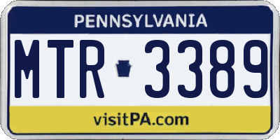 PA license plate MTR3389