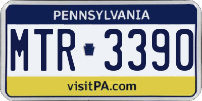 PA license plate MTR3390