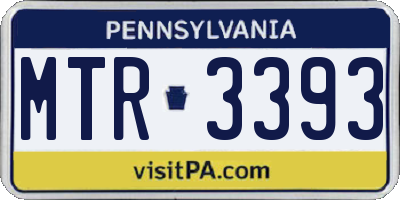 PA license plate MTR3393