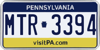 PA license plate MTR3394