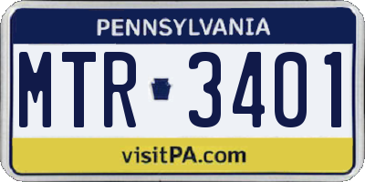 PA license plate MTR3401
