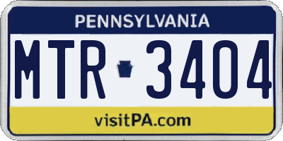 PA license plate MTR3404