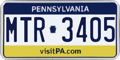 PA license plate MTR3405