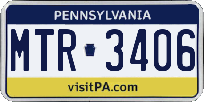 PA license plate MTR3406