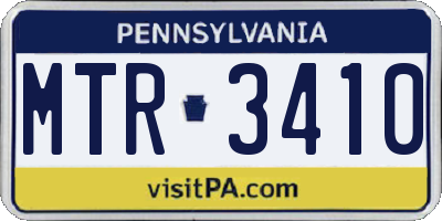 PA license plate MTR3410