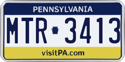 PA license plate MTR3413
