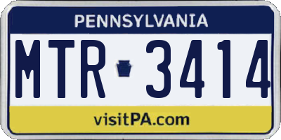 PA license plate MTR3414