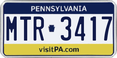 PA license plate MTR3417