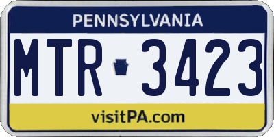PA license plate MTR3423
